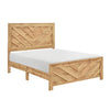 Adia King Size Bed | Chevron Patterned Headboard | Natural Brown