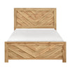 Adia King Size Bed | Chevron Patterned Headboard | Natural Brown