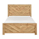 Adia King Size Bed | Chevron Patterned Headboard | Natural Brown