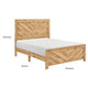 Adia King Size Bed | Chevron Patterned Headboard | Natural Brown