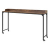 Sem Overbed Table on Wheels | 72" Rustic Brown Desk Top | Black Metal Frame