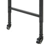 Sem Overbed Table on Wheels | 72" Rustic Brown Desk Top | Black Metal Frame