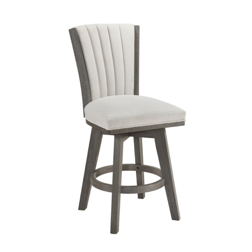 Core Swivel Counter Height Chair Set of 2 | Gray Velvet Flared Back