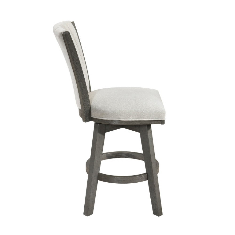 Core Swivel Counter Height Chair Set of 2 | Gray Velvet Flared Back