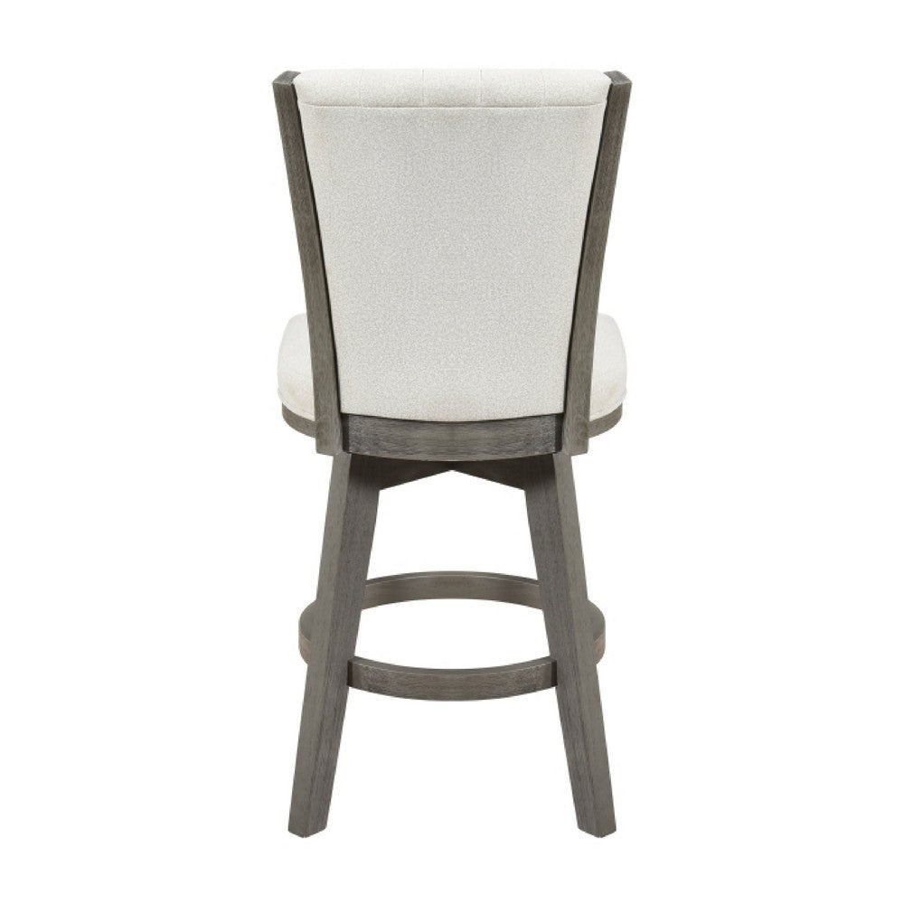 Core Swivel Counter Height Chair Set of 2 | Gray Velvet Flared Back