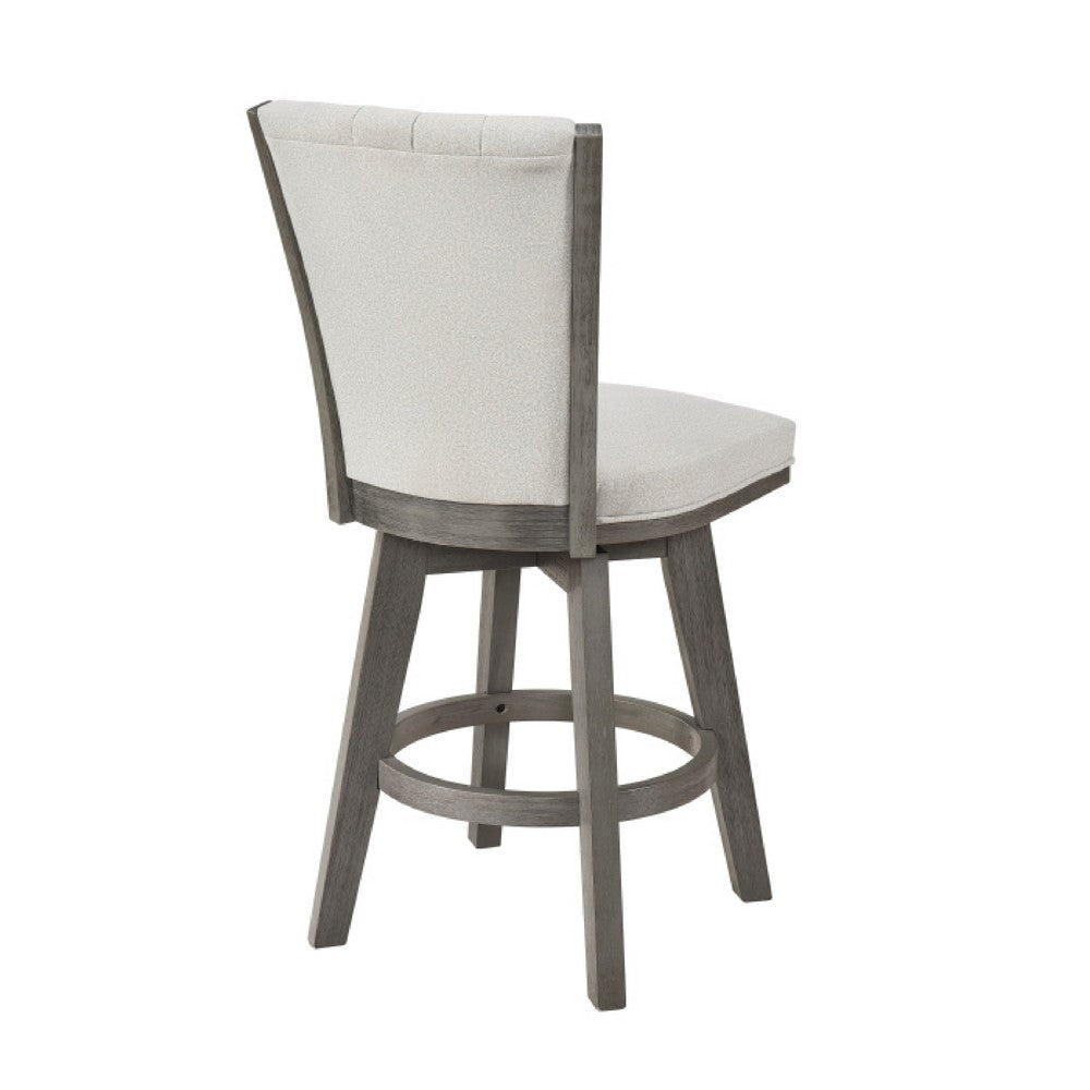 Core Swivel Counter Height Chair Set of 2 | Gray Velvet Flared Back