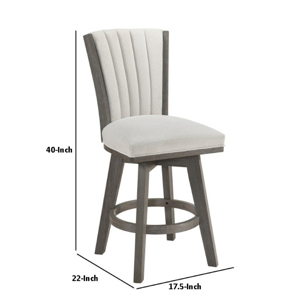 Core Swivel Counter Height Chair Set of 2 | Gray Velvet Flared Back