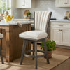 Core Swivel Counter Height Chair Set of 2 | Gray Velvet Flared Back