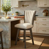 Core Swivel Counter Height Chair Set of 2 | Gray Velvet Flared Back