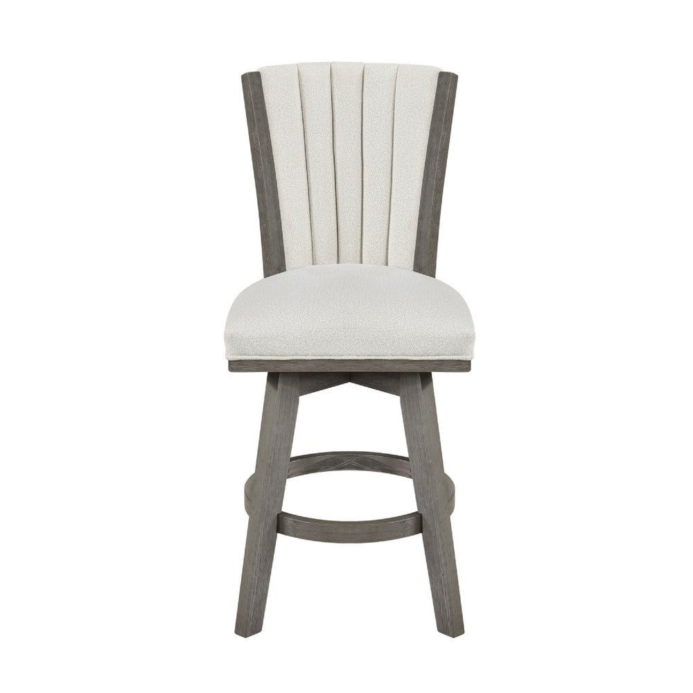 Core Swivel Pub Height Chair Bar Stool Set of 2 | Gray Velvet Flared Back