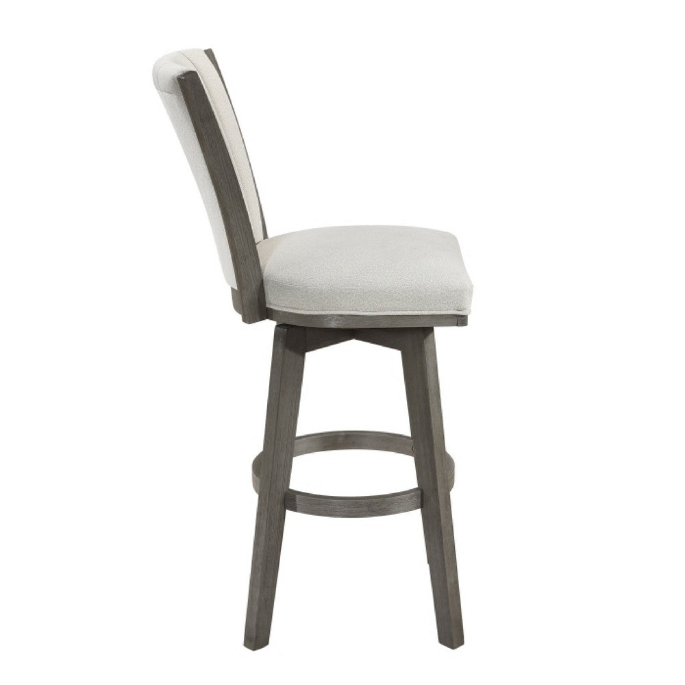 Core Swivel Pub Height Chair Bar Stool Set of 2 | Gray Velvet Flared Back