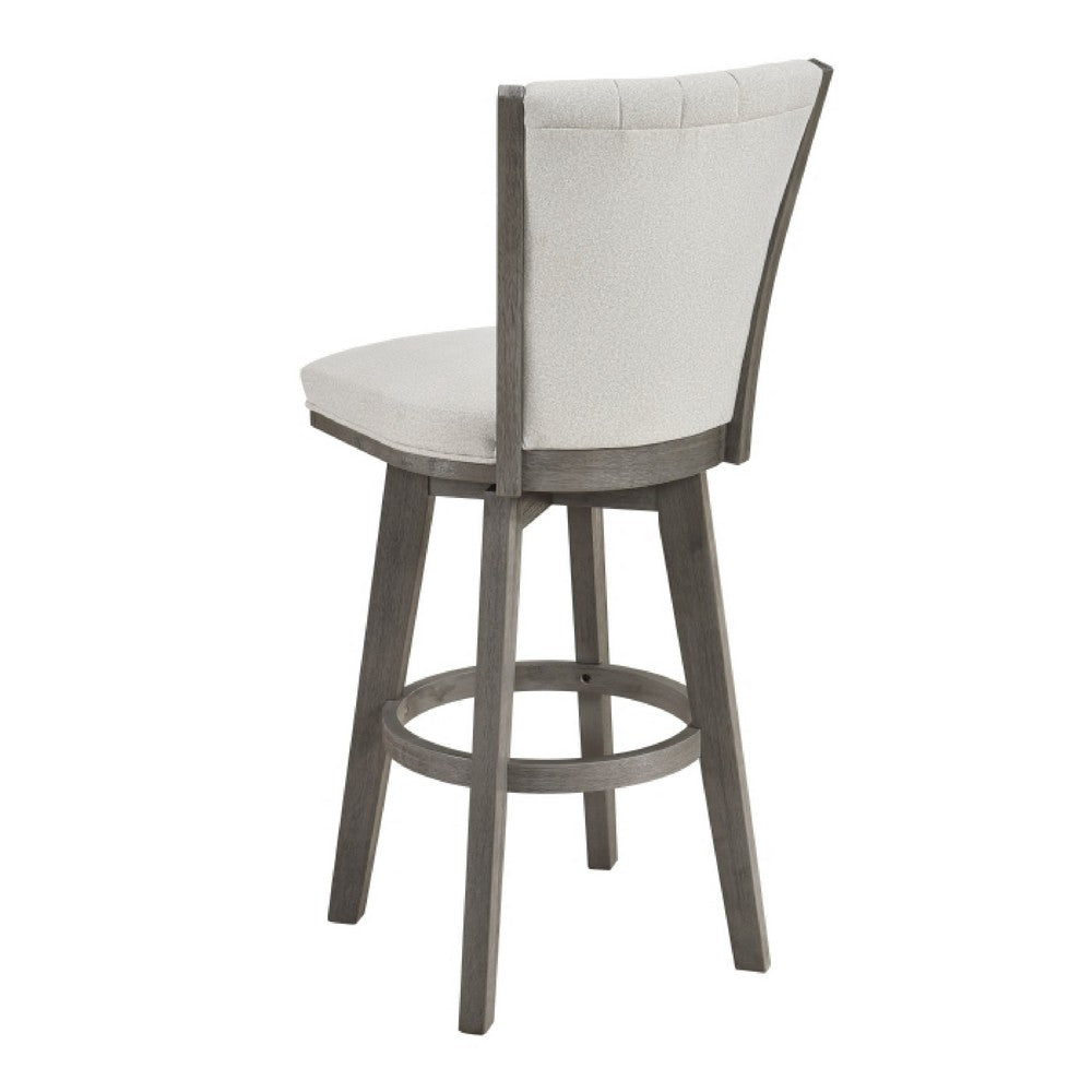 Core Swivel Pub Height Chair Bar Stool Set of 2 | Gray Velvet Flared Back