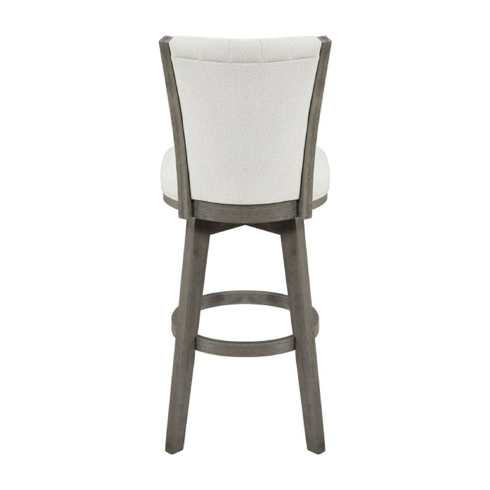 Core Swivel Pub Height Chair Bar Stool Set of 2 | Gray Velvet Flared Back