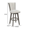 Core Swivel Pub Height Chair Bar Stool Set of 2 | Gray Velvet Flared Back