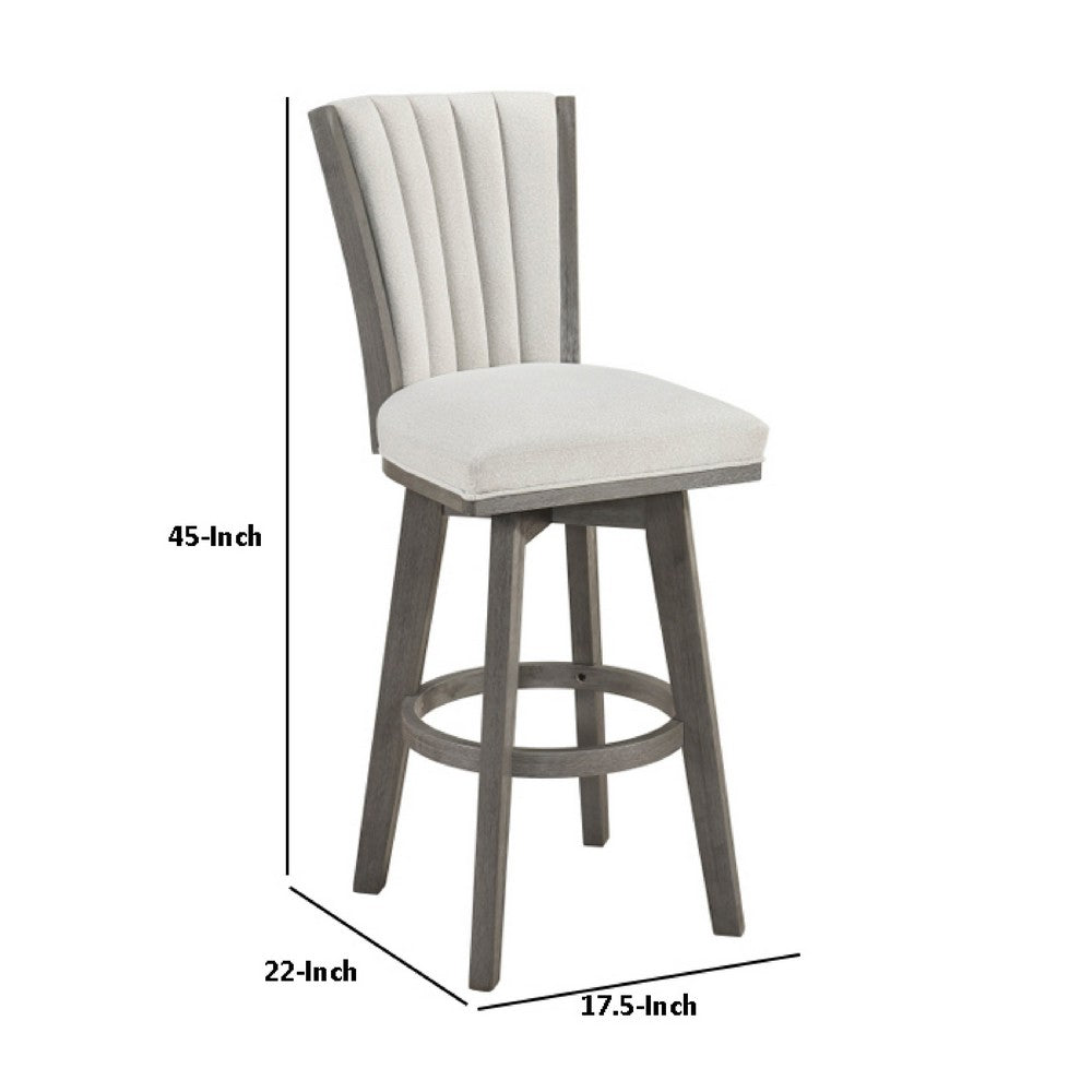Core Swivel Pub Height Chair Bar Stool Set of 2 | Gray Velvet Flared Back