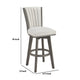 Core Swivel Pub Height Chair Bar Stool Set of 2 | Gray Velvet Flared Back