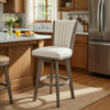 Core Swivel Pub Height Chair Bar Stool Set of 2 | Gray Velvet Flared Back