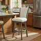 Core Swivel Pub Height Chair Bar Stool Set of 2 | Gray Velvet Flared Back