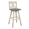 Ati Swivel Pub Height Chair Bar Stool Set of 2 | Distressed Gray and White