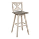 Ati Swivel Pub Height Chair Bar Stool Set of 2 | Distressed Gray and White