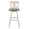 Ati Swivel Pub Height Chair Bar Stool Set of 2 | Distressed Gray and White