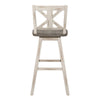 Ati Swivel Pub Height Chair Bar Stool Set of 2 | Distressed Gray and White