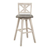 Ati Swivel Pub Height Chair Bar Stool Set of 2 | Distressed Gray and White