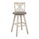 Ati Swivel Pub Height Chair Bar Stool Set of 2 | Distressed Gray and White