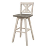 Ati Swivel Pub Height Chair Bar Stool Set of 2 | Distressed Gray and White