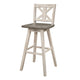 Ati Swivel Pub Height Chair Bar Stool Set of 2 | Distressed Gray and White