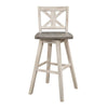 Ati Swivel Pub Height Chair Bar Stool Set of 2 | Distressed Gray and White
