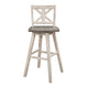 Ati Swivel Pub Height Chair Bar Stool Set of 2 | Distressed Gray and White