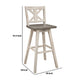Ati Swivel Pub Height Chair Bar Stool Set of 2 | Distressed Gray and White