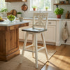 Ati Swivel Pub Height Chair Bar Stool Set of 2 | Distressed Gray and White