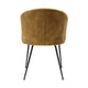 Salie Dining Chair Set of 2 | Curved Back | Mustard Yellow Velvet | Black