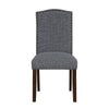 Keya Dining Side Chair Set of 2 | Gray Polyester | Wire Brushed Brown