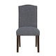 Keya Dining Side Chair Set of 2 | Gray Polyester | Wire Brushed Brown