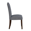 Keya Dining Side Chair Set of 2 | Gray Polyester | Wire Brushed Brown