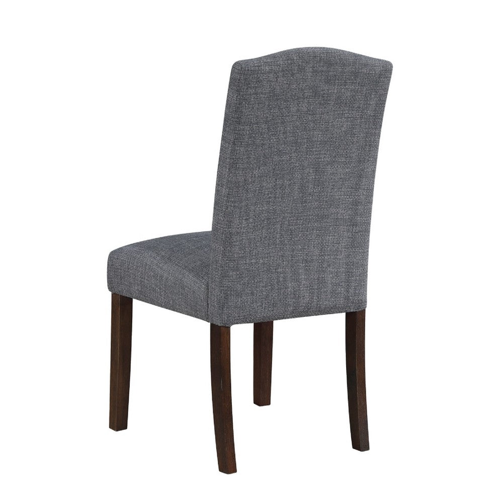 Keya Dining Side Chair Set of 2 | Gray Polyester | Wire Brushed Brown