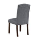 Keya Dining Side Chair Set of 2 | Gray Polyester | Wire Brushed Brown