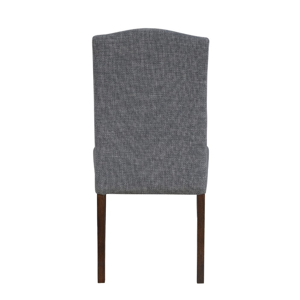 Keya Dining Side Chair Set of 2 | Gray Polyester | Wire Brushed Brown