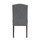 Keya Dining Side Chair Set of 2 | Gray Polyester | Wire Brushed Brown