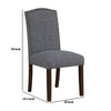 Keya Dining Side Chair Set of 2 | Gray Polyester | Wire Brushed Brown