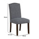 Keya Dining Side Chair Set of 2 | Gray Polyester | Wire Brushed Brown