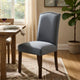 Keya Dining Side Chair Set of 2 | Gray Polyester | Wire Brushed Brown