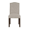 Keya Dining Side Chair Set of 2 | Taupe Polyester | Wire Brushed Brown