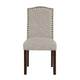 Keya Dining Side Chair Set of 2 | Taupe Polyester | Wire Brushed Brown