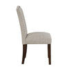 Keya Dining Side Chair Set of 2 | Taupe Polyester | Wire Brushed Brown