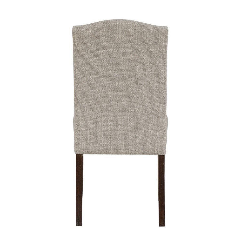 Keya Dining Side Chair Set of 2 | Taupe Polyester | Wire Brushed Brown