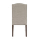 Keya Dining Side Chair Set of 2 | Taupe Polyester | Wire Brushed Brown